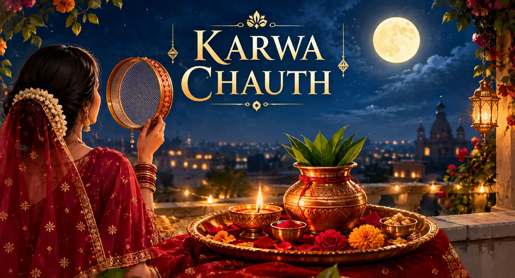 Karwa Chauth 2026 moonrise in Gurugram