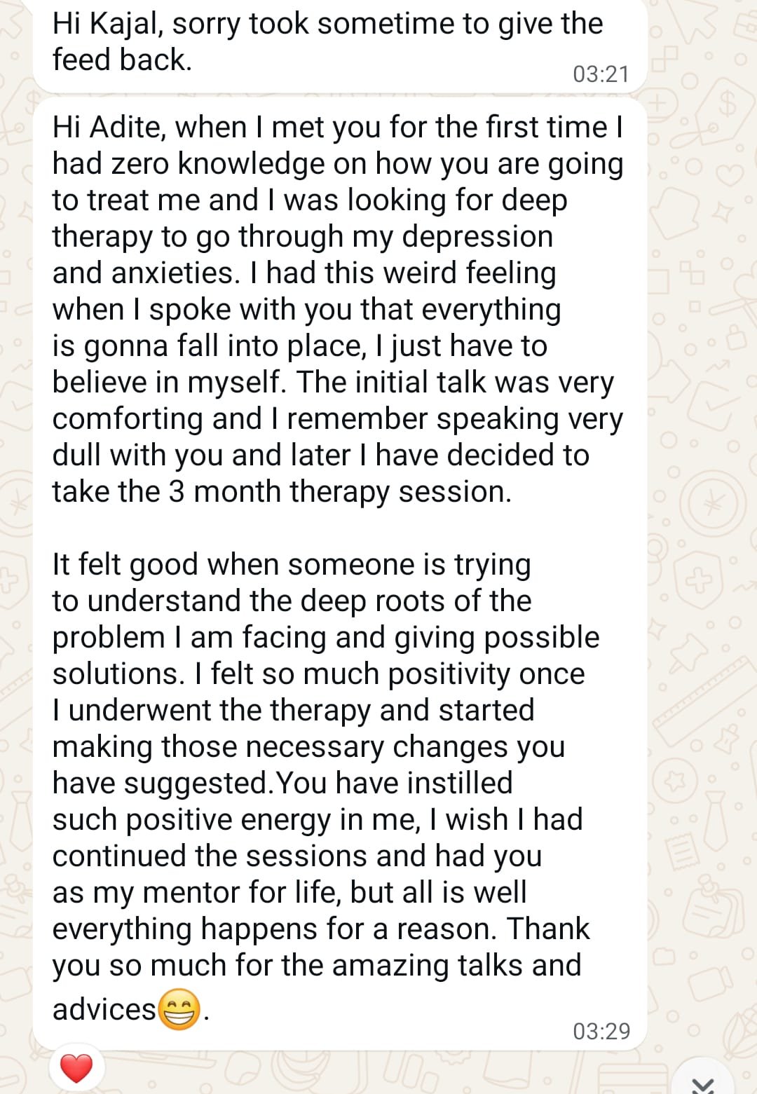 Client review for Adite Sareen